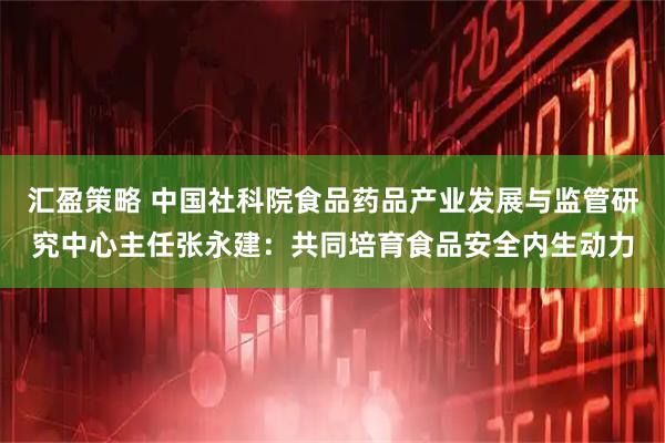 汇盈策略 中国社科院食品药品产业发展与监管研究中心主任张永建：共同培育食品安全内生动力