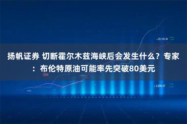 扬帆证券 切断霍尔木兹海峡后会发生什么？专家：布伦特原油可能率先突破80美元